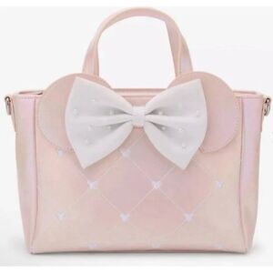 Loungefly Disney Minnie Mouse Pink Pearl Mini Irridescent Crossbody Handbag NWT